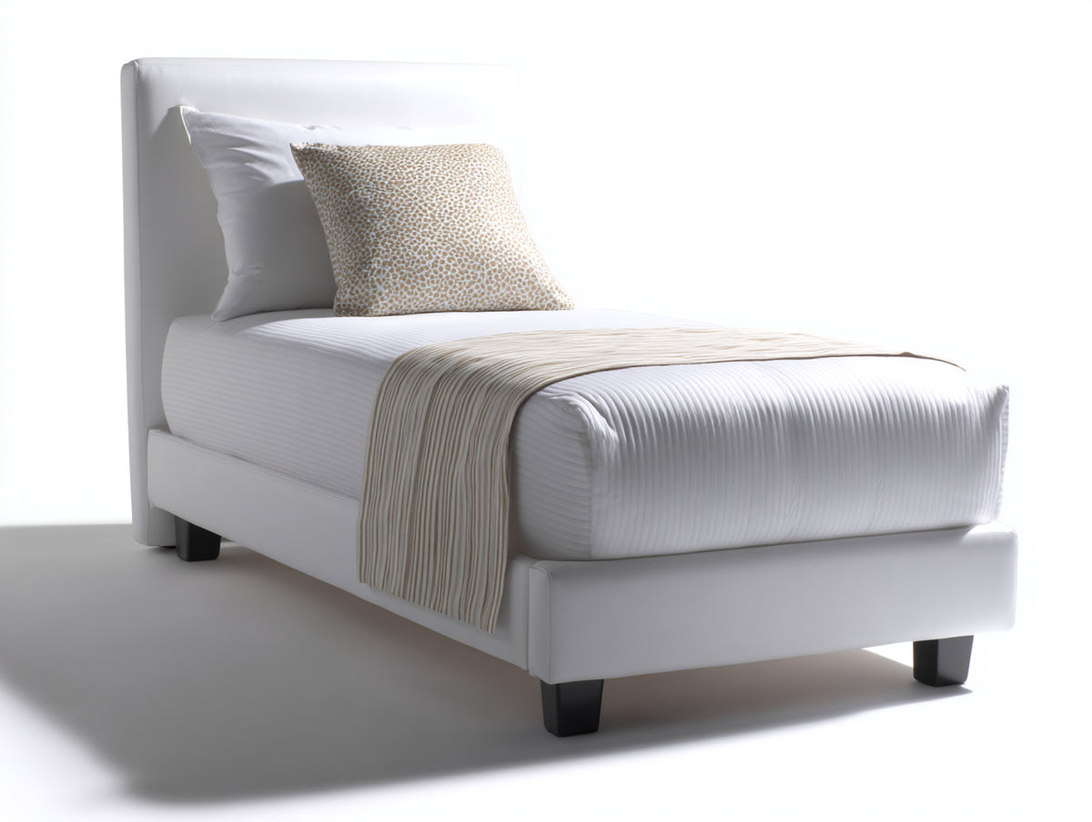 Camas individuales 200x100x120 cm - tela blanca - diseño moderno para dormitorio