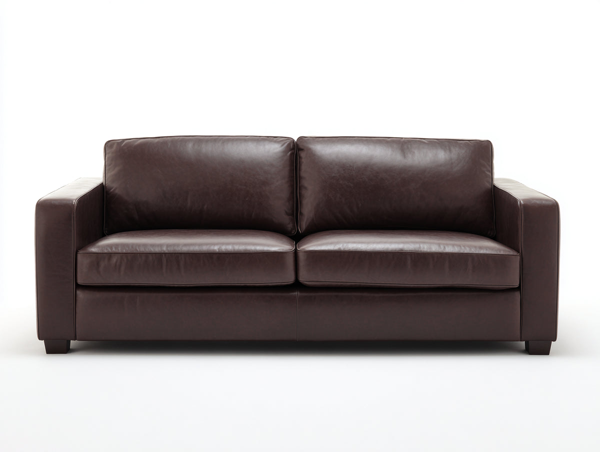 Sofás 2 plazas 210x90x85 cm - cuero sintético marrón oscuro - diseño moderno