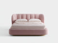 Camas dobles tapizadas 215 x 185 x 105 cm - rosa - cabecero envolvente de estilo moderno